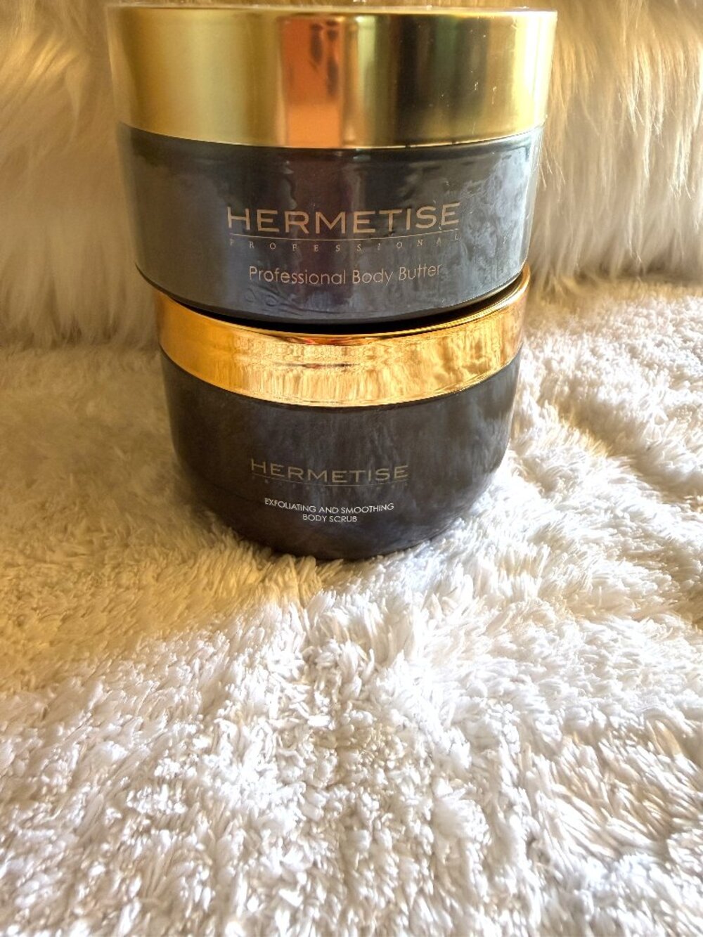 Hermetise Professional Body Butter & Exfoliating Body Scrub Set | New Sealed.